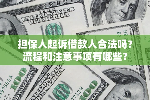 武汉担保人起诉借款人合法吗？流程和注意事项有哪些？