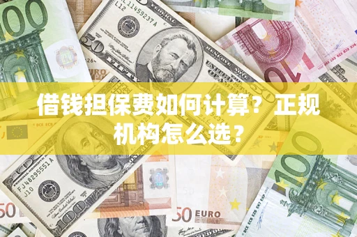 武汉借钱担保费如何计算？正规机构怎么选？