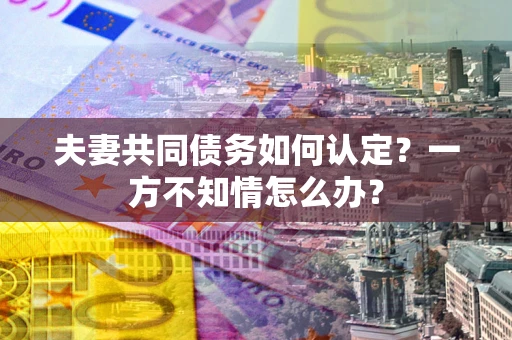 武汉夫妻共同债务如何认定？一方不知情怎么办？