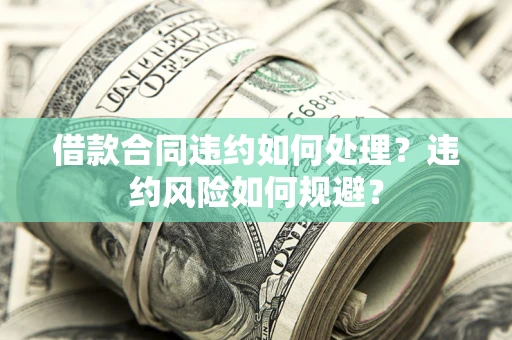 武汉借款合同违约如何处理？违约风险如何规避？
