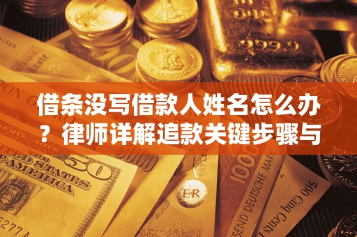 武汉借条没写借款人姓名怎么办？律师详解追款关键步骤与证据链构建