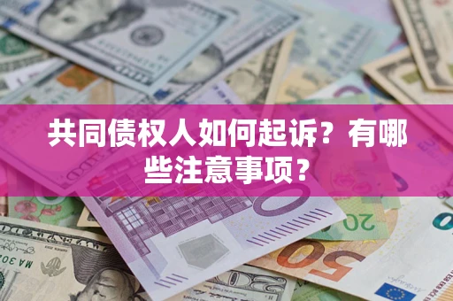 武汉共同债权人如何起诉？有哪些注意事项？